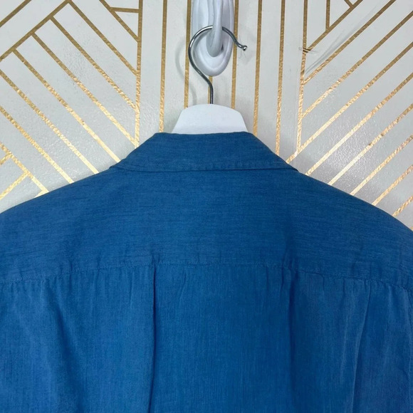 John Varvatos Star‎ Usa Short Sleeve Solid Shirt in Blue Size US Medium - Picture 9 of 12